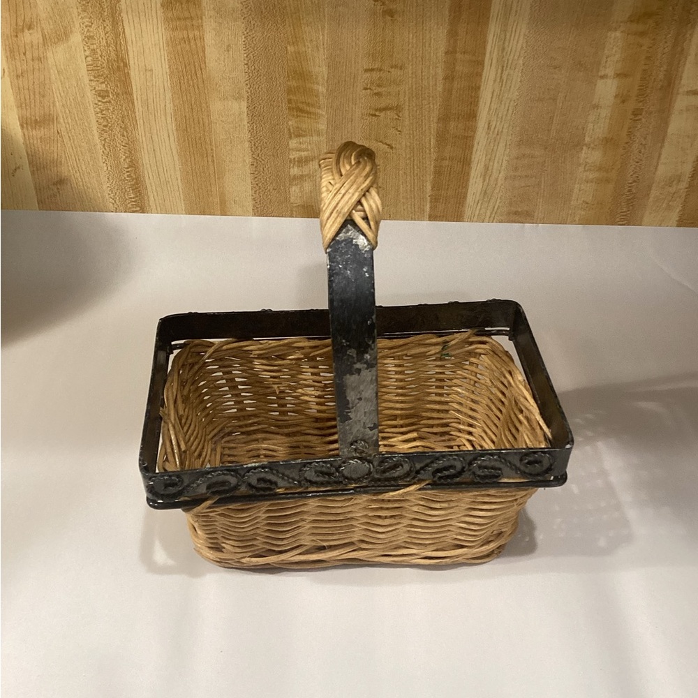 Small Basket with Black Metal Handle